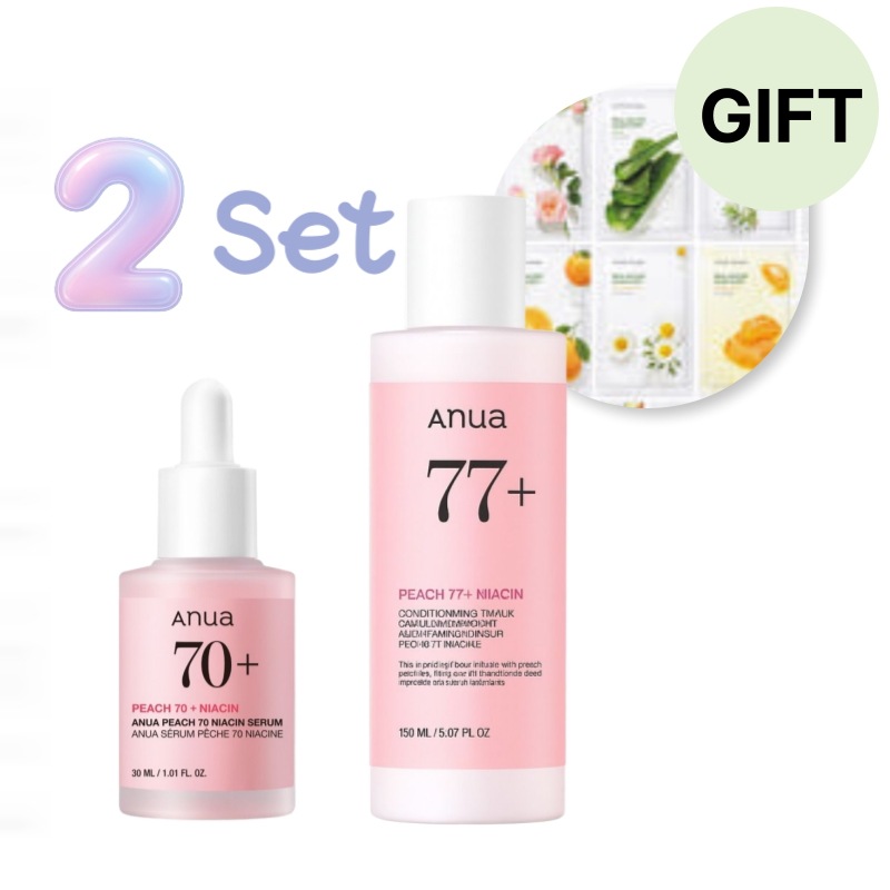 ピーチ70ナイアシンセラム30ml＋ピーチ77ナイアシンコンディショニングミルク150ml韓国コスメ・毛穴・透明感・うるおい・低刺激・ツヤ肌・スキンケア・導入美容液・エイジングケア・人気・敏感肌