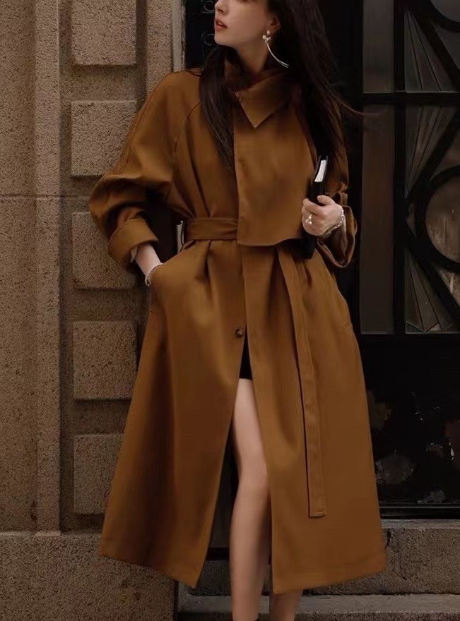 トレンチコート コート ジャャンパー コート 春コート ロング ロング丈 ミモレ ミモレ丈 ミディアム丈 膝下 半端丈 7分丈 袖あり長袖 襟付き ベルト 無地 シンプル レディース 上品 エレガント 10,996円