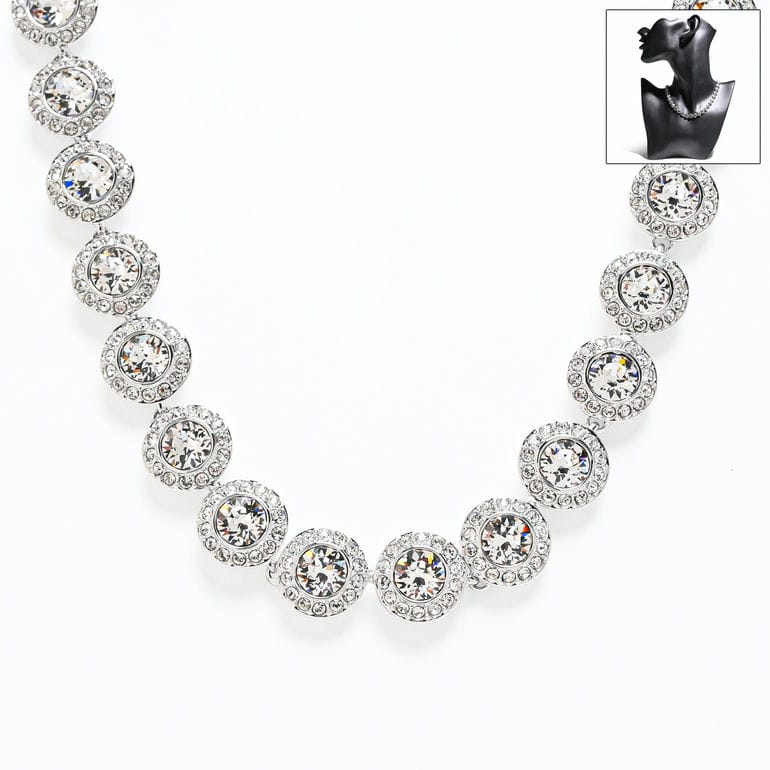 ネックレス ペンダント レディース Una Angelic Tennis Mサイズ ラウンドカット クリア シルバー 5117703 ジュエリー アクセサリー 女性