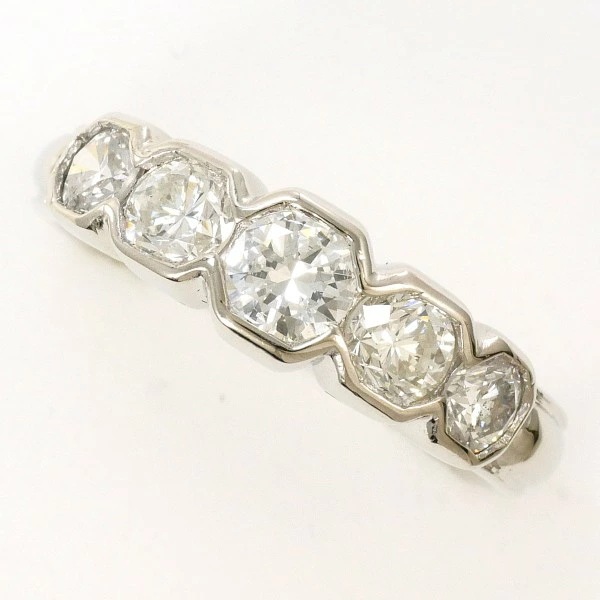 PT900 プラチナ リング 指輪 10号 ダイヤ 1.02 鑑別書 ジュエリー 中古