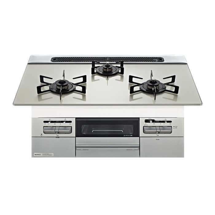 プロパンガス用 75cm天板ビルトインコンロ Fami ファミ N3WV7RWTP2SI-LPG ムーンシルバー