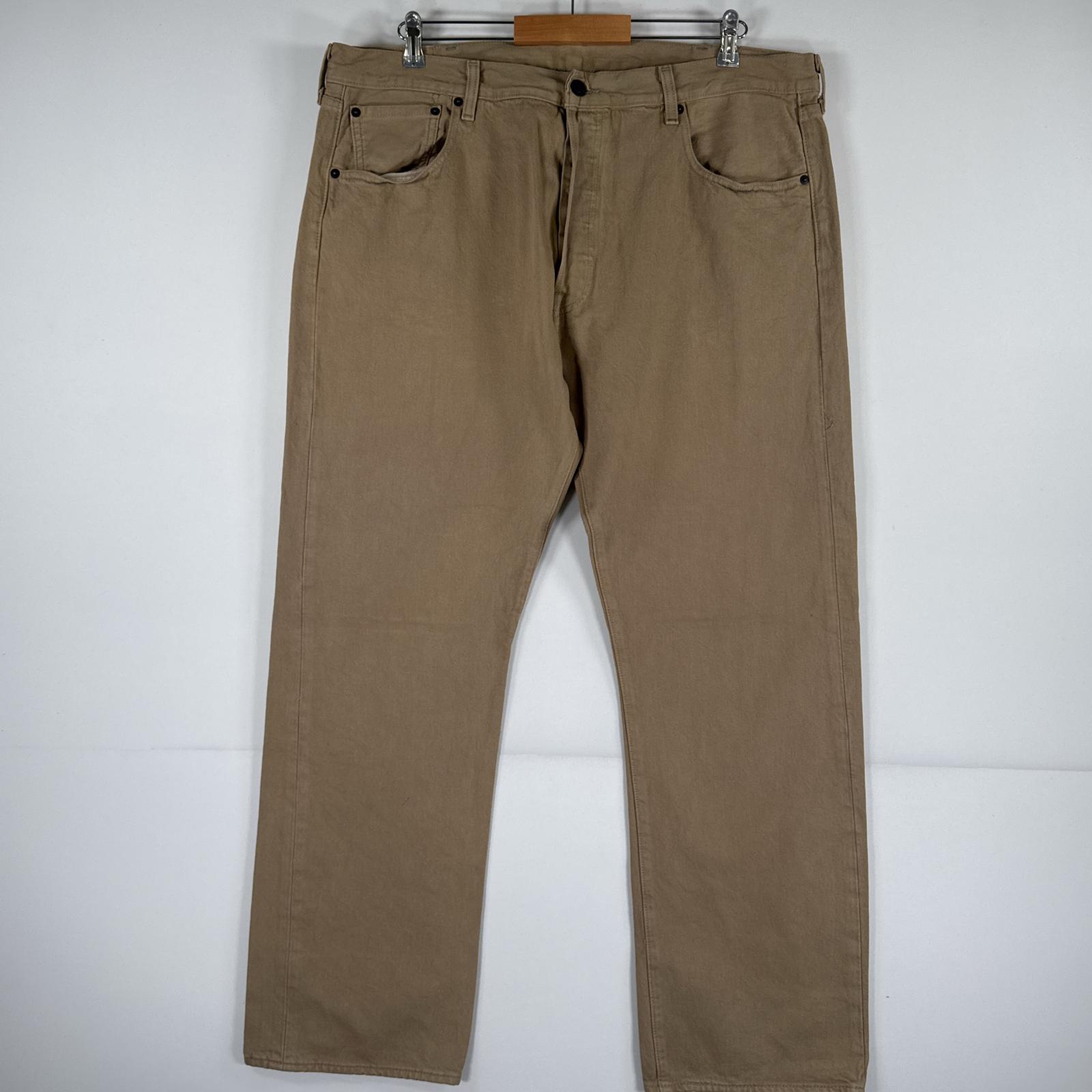 古着 デニムパンツ 501 ジーパン ストレート 大きいサイズ ボタンフライ カラーパンツ ビッグ w40 L32 ベージュ メンズ
