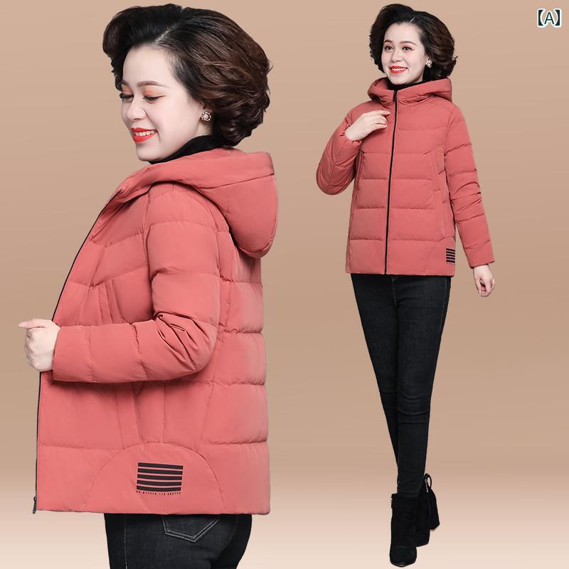 ダウンジャケット シンプル カジュアル おしゃれ 普段着 防寒 暖かい レディース ミセス マダム 年輩 婦人服 ファッション 大きめサイズ 秋冬