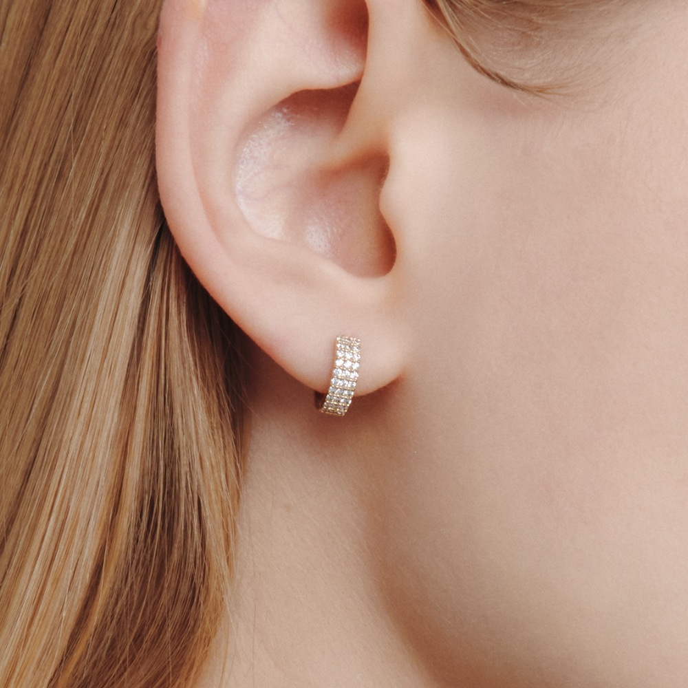 LUNNE シルバー 925 ブリリアントパヴェワンタッチピアス #LSE76
