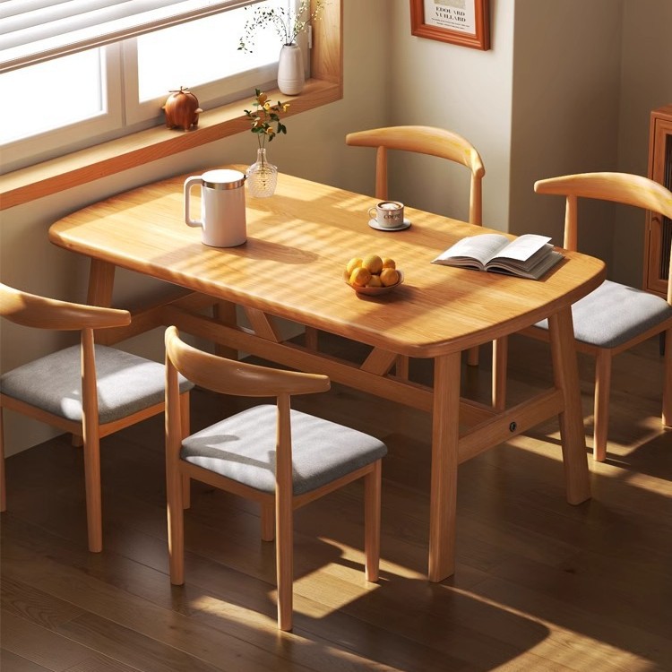 11 ノルディックダイニングテーブル4人6人ログカラー長方形のダイニングテーブルの組み合わせ