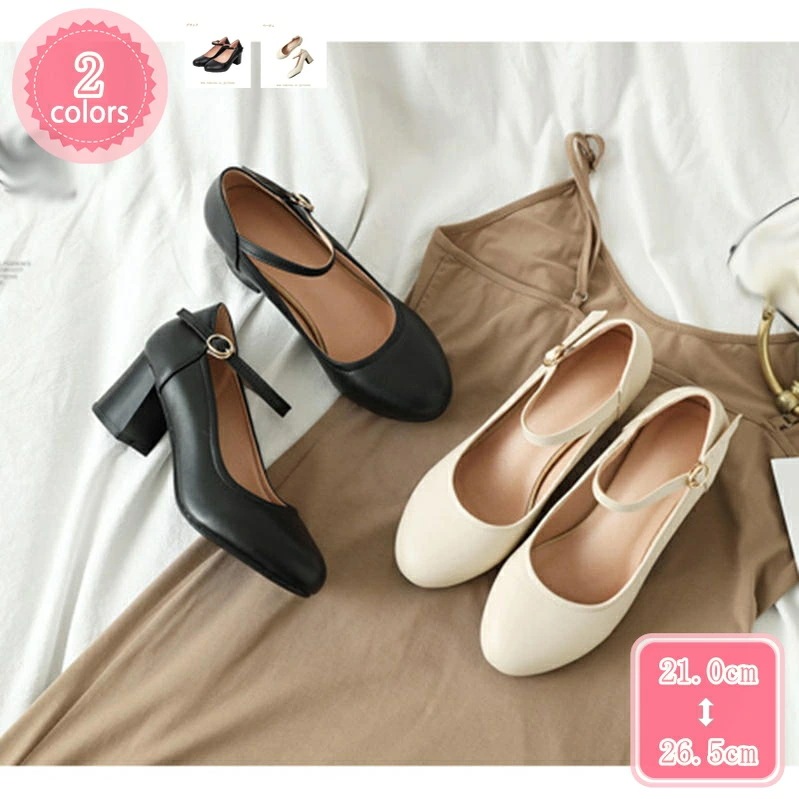 1000円OFFクーポン ミドルヒール ストラップ パンプス 痛くない 黒 太ヒール レディース 走れる ラウンドトゥ ファッション 靴 ストラップ チャンキーヒール 結婚式 フォーマル スエード調