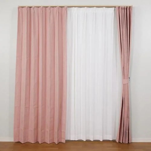 ユニベール 1級遮光・遮熱・断熱・遮音カーテン エフェクト 幅100×丈105cm 2枚入 ローズ