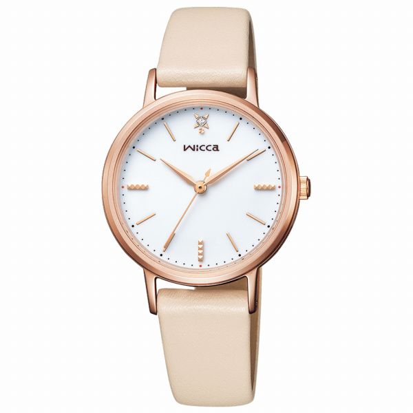 取寄品 正規品 CITIZEN シチズン ウィッカ KP5-166-10 wicca ラウンドフェイス シンプル レディース腕時計