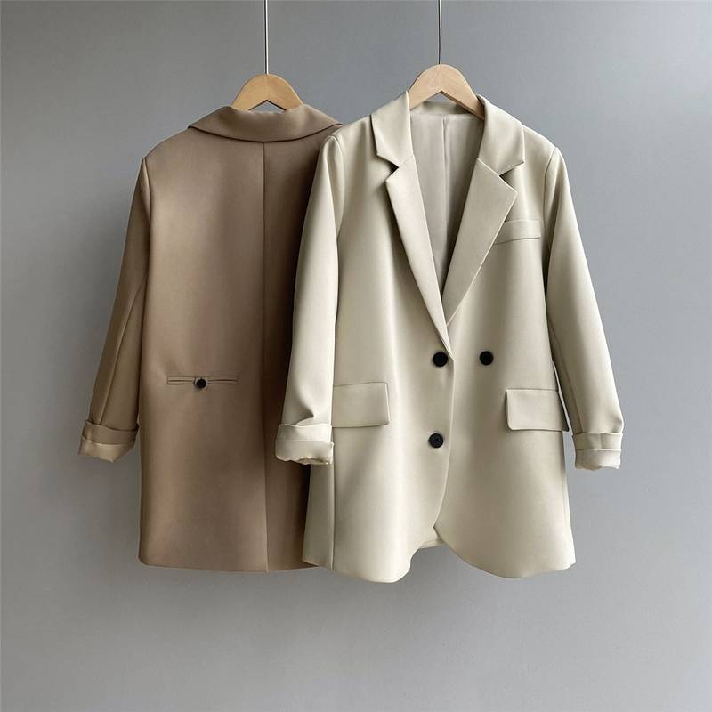 テーラードジャケット アウター レディース 長袖 春 秋 無地 ブラック アプリコット カーキ 3色展開 襟付き 前開き お出かけ コーデ 普段使い OL 通勤 着回し ファッション おしゃれ オフィ