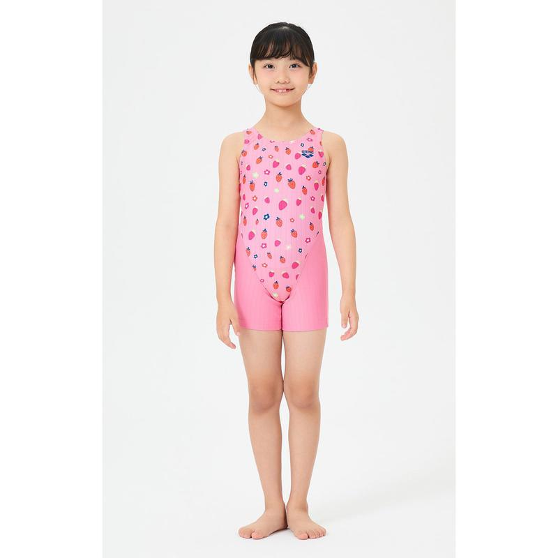 女児用 トマトベリー 3部丈 ハーフボディ Uバック 水着 (A4BG1GL02) PNK