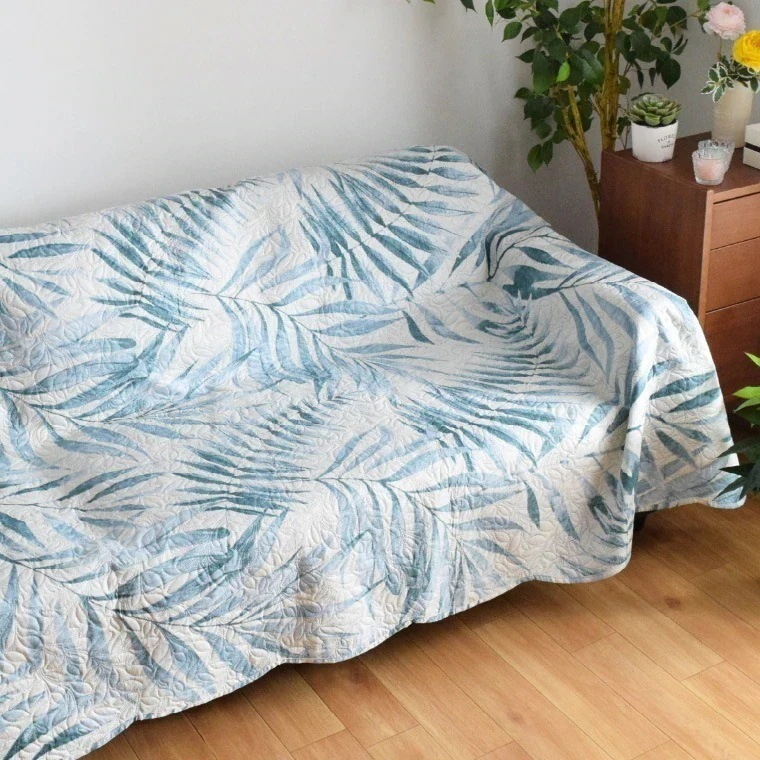 【2枚セット】マルチカバー キルト 北欧 約190x240cm 長方形 洗える こたつカバー マルチクロス ホットカーペットカバー ベットカバー ソファカバー かわいい おしゃれ カバー ヤシリーフ