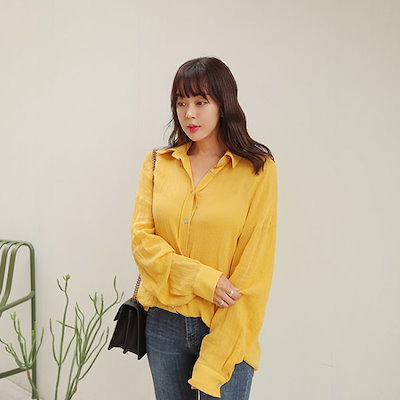ポラムリンネン夜shirtシャツ ソリッドシャツ/ブラウス/ 韓国ファッション ポラムリンネン夜shirtシャツ ソリッドシャツ/ブラウス/ 韓国ファッション