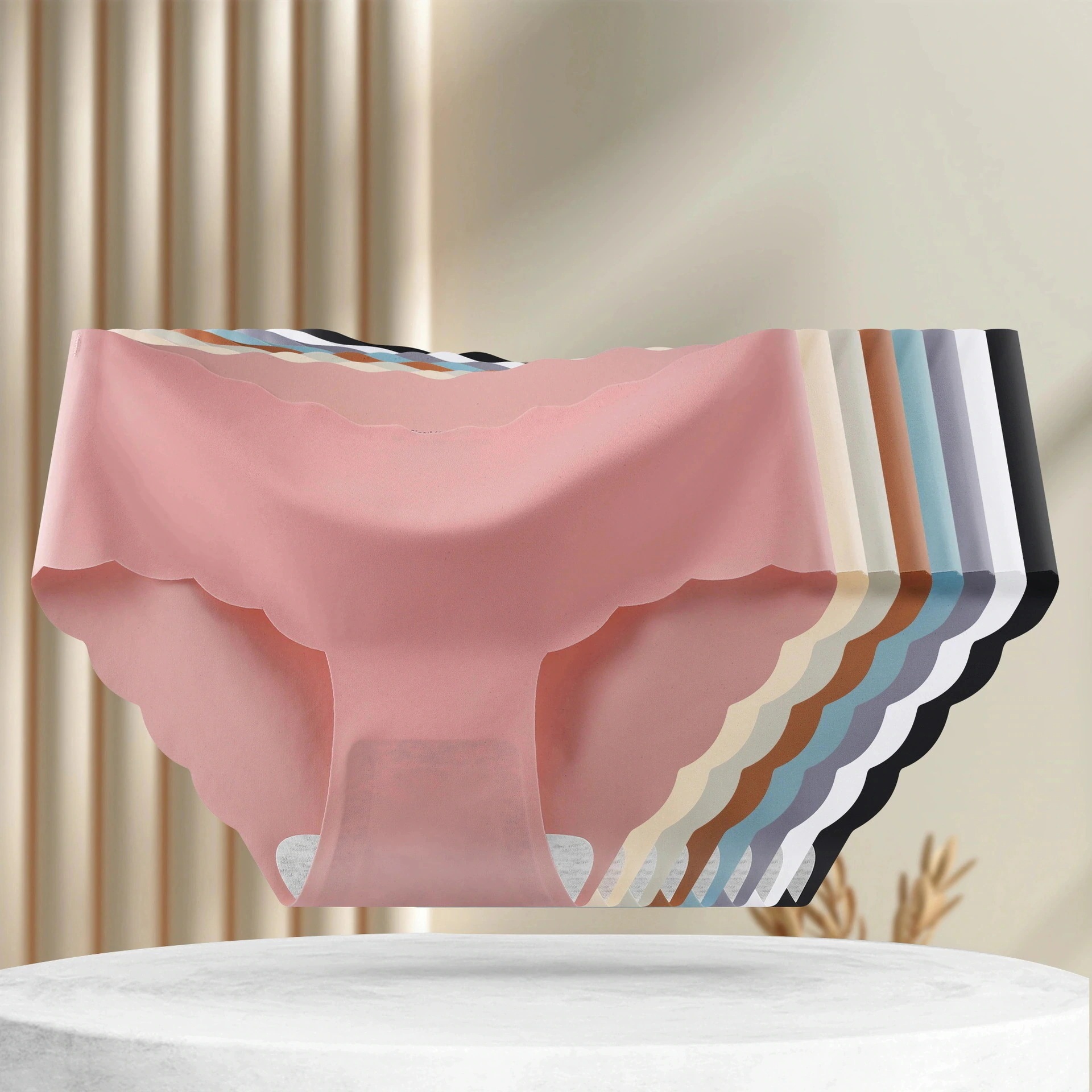 女性用のホットスタイルのトレースレスアイスシルク下着 r n1001-明るい緑 r n1002-白 r n1003-青 r n1004-キャラメル r n1005-黒 r n1006-灰色