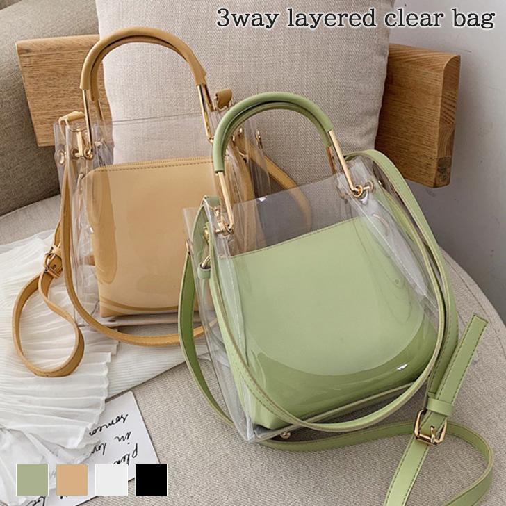 クリアバッグ ショルダー 痛バ おしゃれ 透明 トート ミニ レディース バック 小さい 推し活 ポーチ 小物入れ ハンド 2wa 韓国