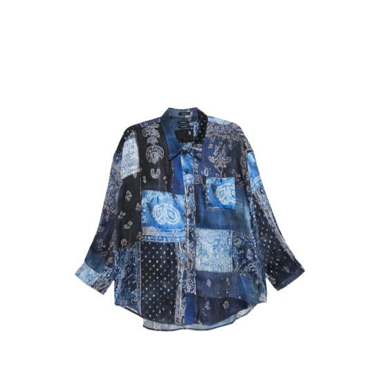 R13 Women Shirts R13WR004 R805B BLUE BLUE BLACK