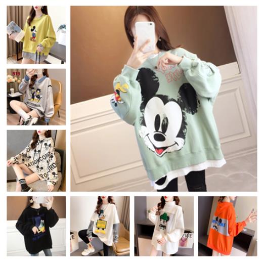 ディズニーミッキー ペアルックtシャツ レディースパーカー ルームウェア 長袖 Tシャツ アウター