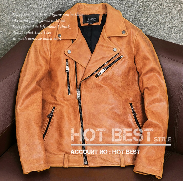 カウハイド UKスタイル ダブルライダース ギフト メンズ 革ジャン レザージャケット ロンジャン オイルレザー クロム鞣し 牛革