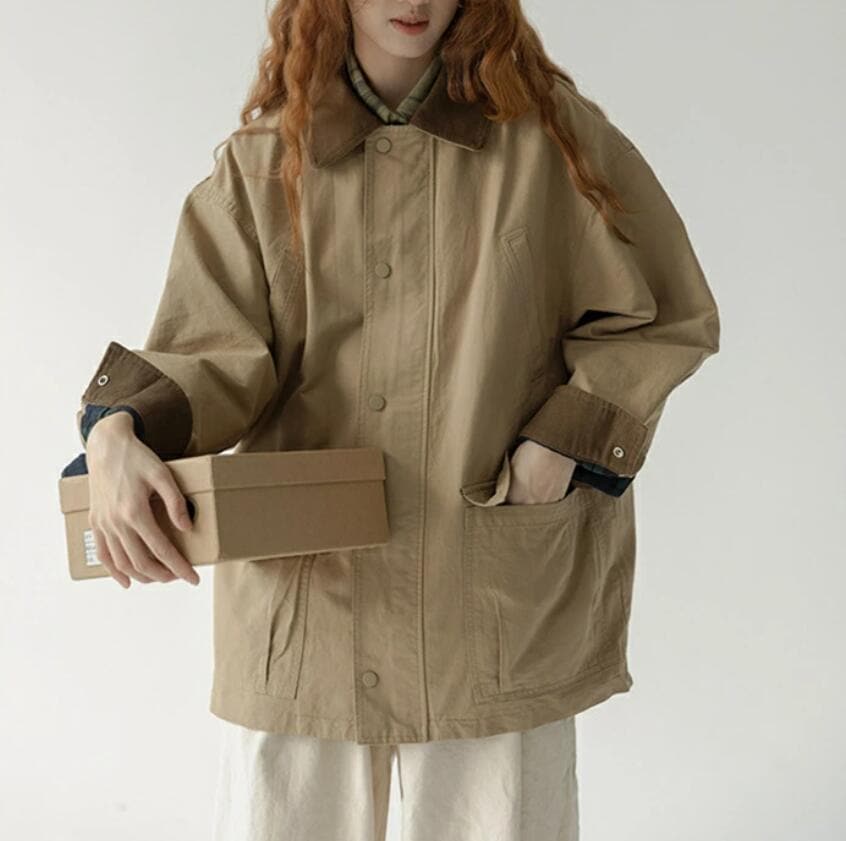 スプリングコート レディース トレンチコート ロングコート 春 秋 アウター ジャケット 長袖 襟付き ミドル丈コート 前開き ポケット付き ジャケット 無地 羽織り ゆったり 体型カバー カジュアル