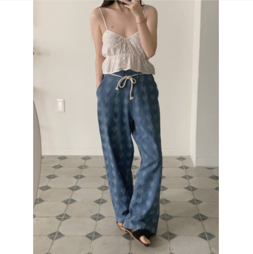 KPOP アイドルスタイル 韓国女性ファッション かわいい ハートロープデニム イドゥナ スジスタイル