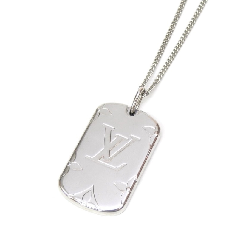 ルイ・ヴィトン LOUISVUITTON ペンダントネックレス ロケットネックレスモノグラム M62484 シルバー 【中古】(66170)