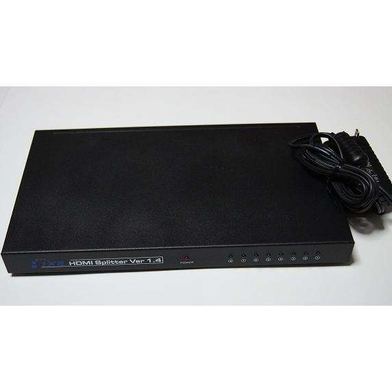 HDMI(オス)　to 8HDMI(メス)　分配器(1入力×8出力）3D対応 V1.4 1080PHDMI 1X8 スプリッター【P25Apr15】