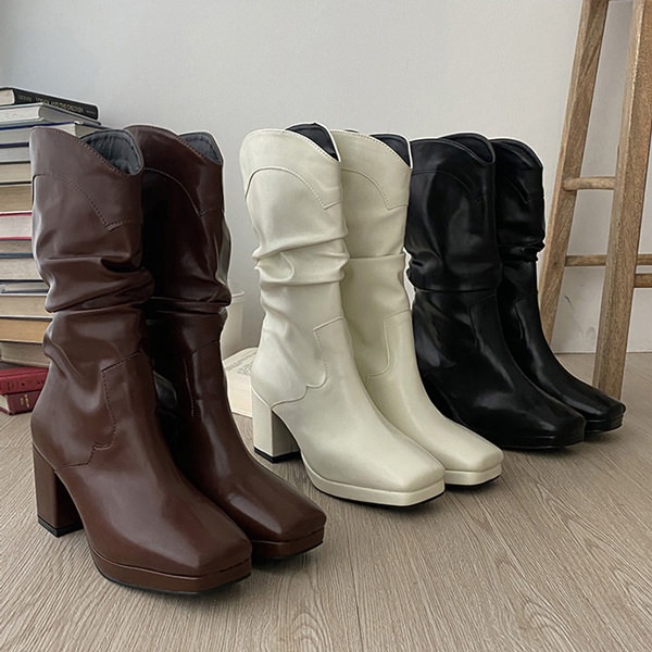 ミドルブーツ ウエスタンブーツ ストーム レディース ハイヒール