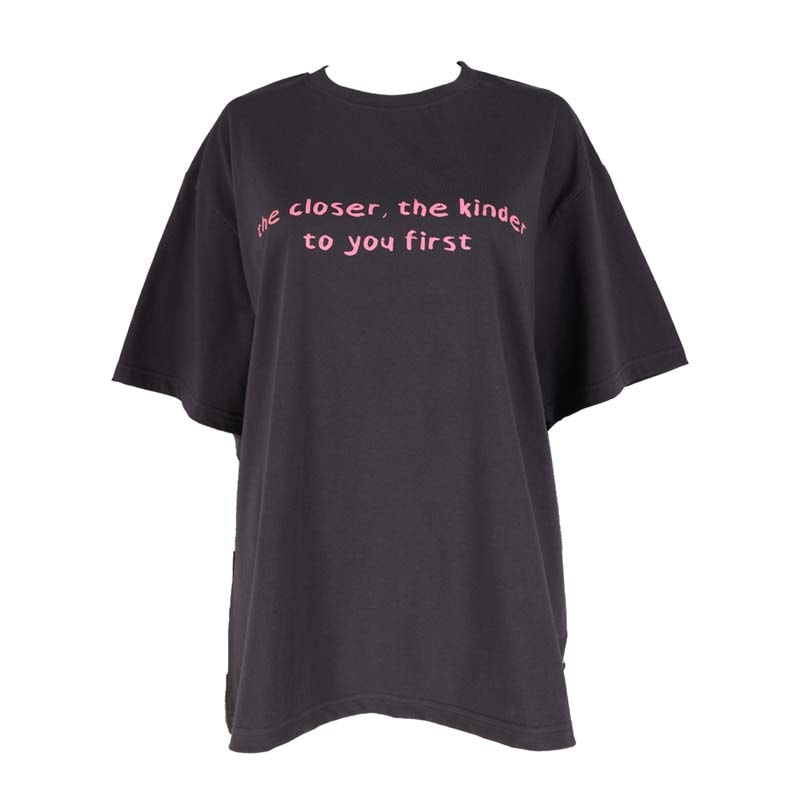 セチョUネックTシャツ（チャコール）