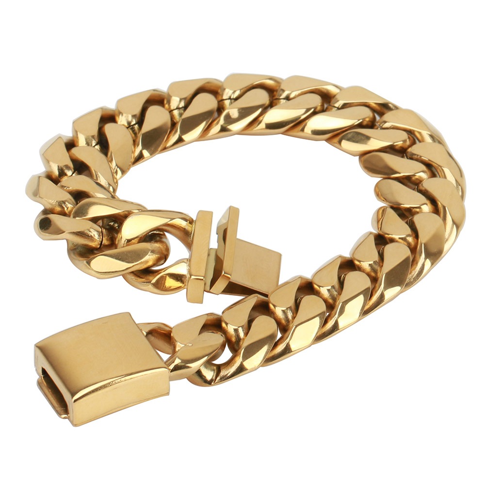 ステンレス喜平ブレスレット 幅16mm [b262-gold-16mm]