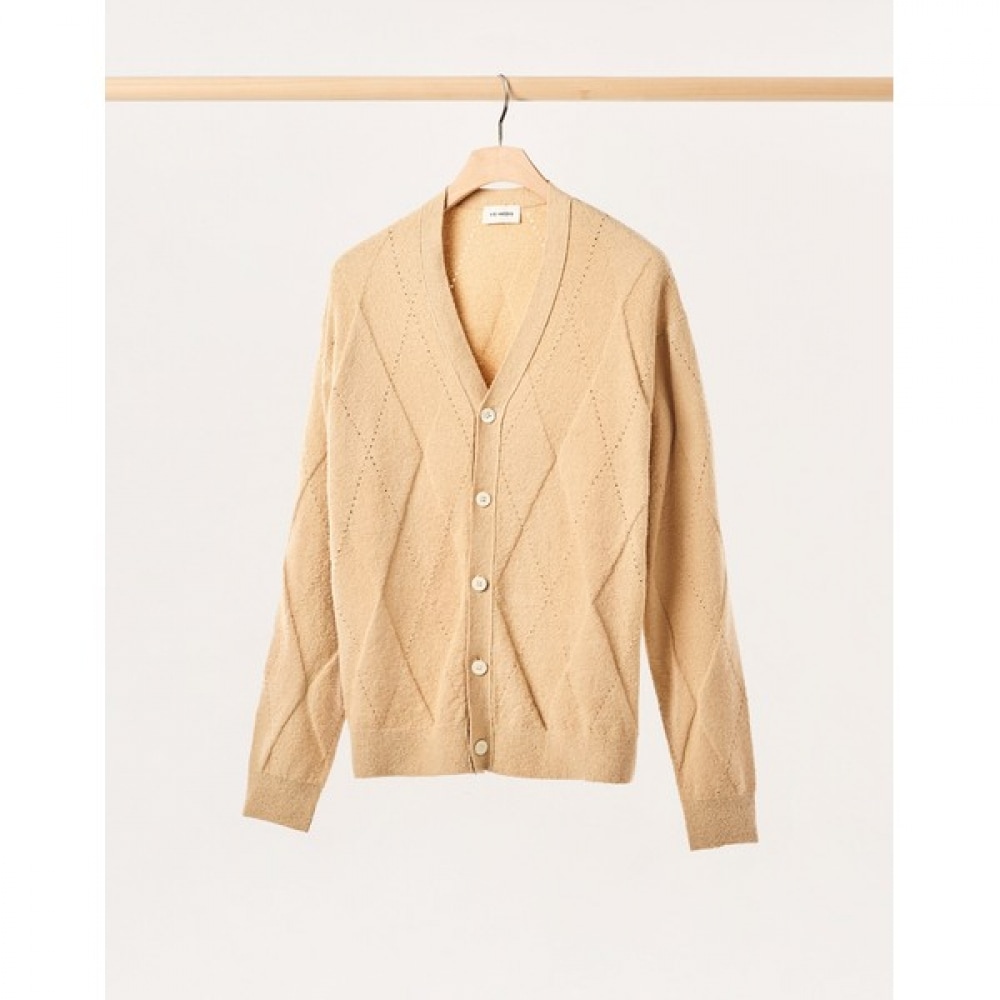 [ヘッジス] 24SS ブークルカーディガンベージュ HZSW4E801I2