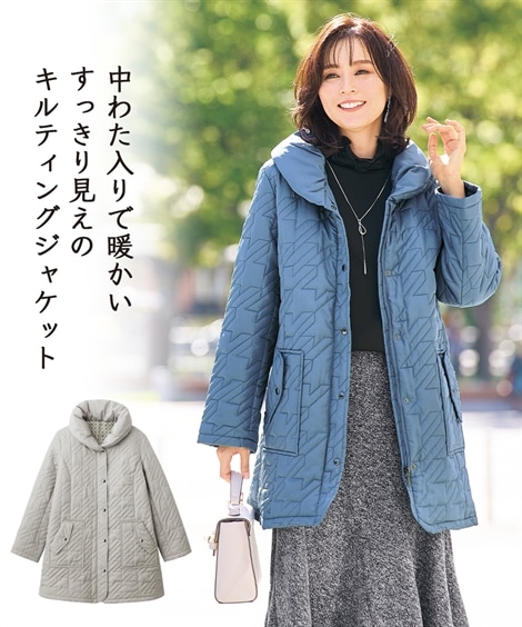 ダウンジャケット・コート シニアファッション キルティング裏プリント薄中わたコート 6,296円