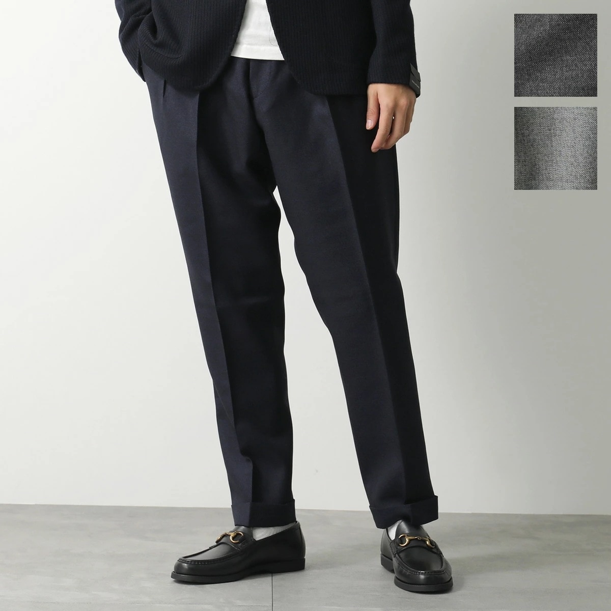 BERWICH ベルウィッチ スラックス scotch mz1026 メンズ テーパード ウール タック ストレッチ ツイード カラー3色