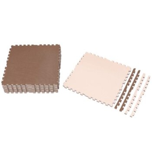 【倉庫直送】　アイリスオーヤマ リバーシブルジョイントマット 16枚 60 x 60cm モカブラウン/ベージュ JMRN-616