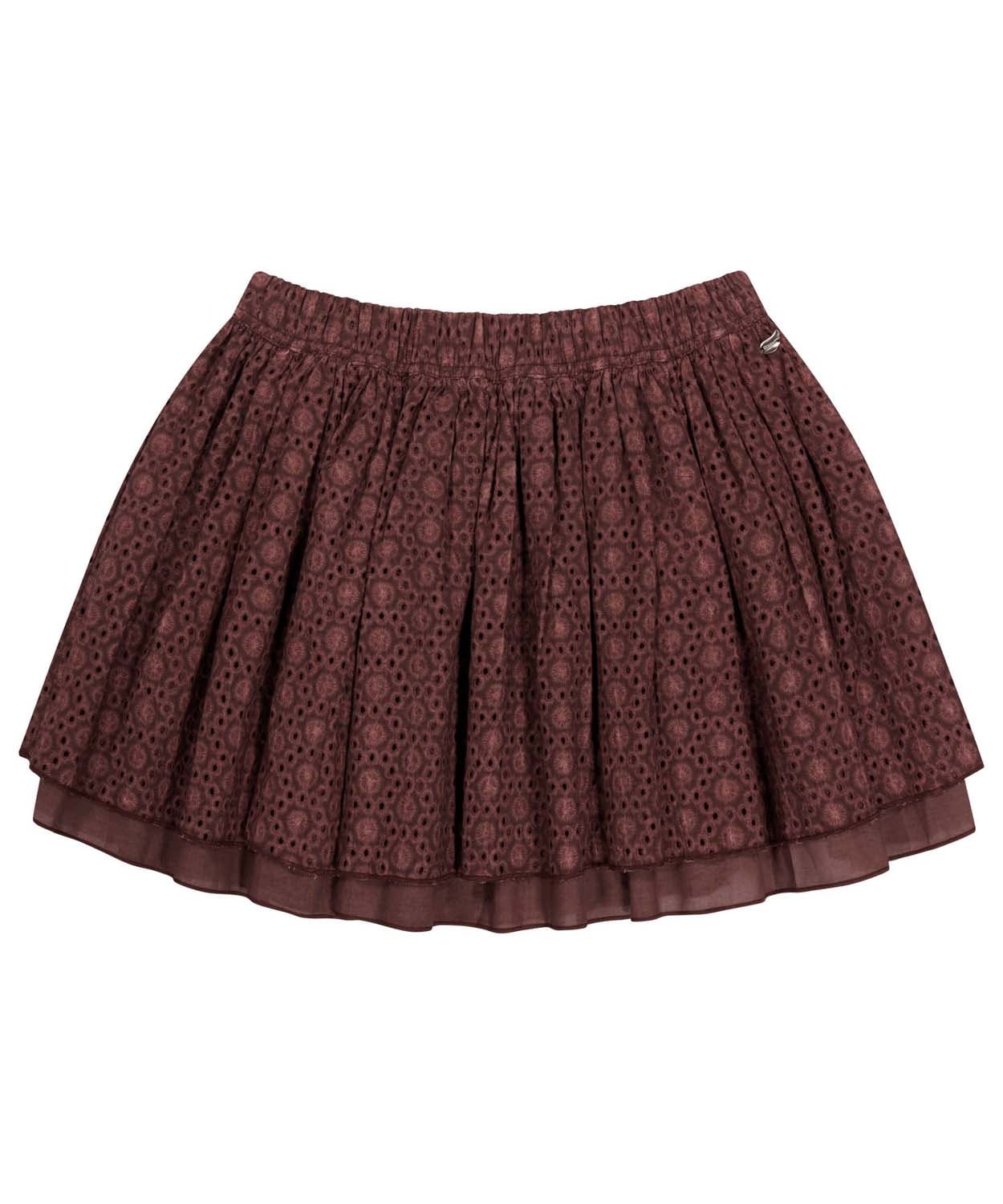 【COYSEIO】 FLOWER PUNCHING SKIRT : BURGUNDY