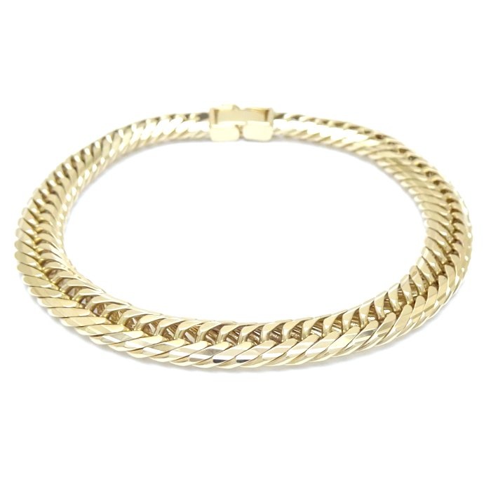 喜平ブレスレット K18YG イエローゴールド 14面 トリプル 20cm 30.1g/129058【中古】 201,650円