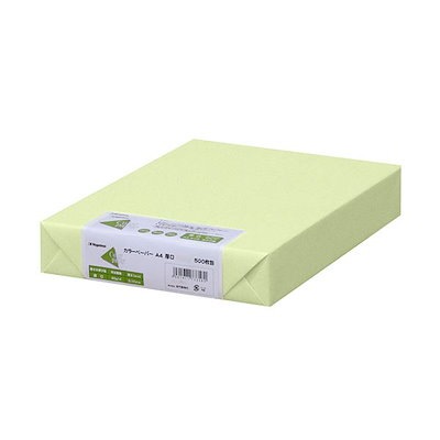 まとめ) 長門屋商店 Color Paper A4厚口 若草 ナ-3356 1冊(500枚) (