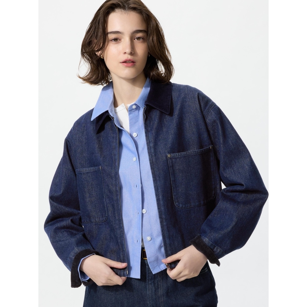 UNIQLO ジップアップショートジャケット (デニム)