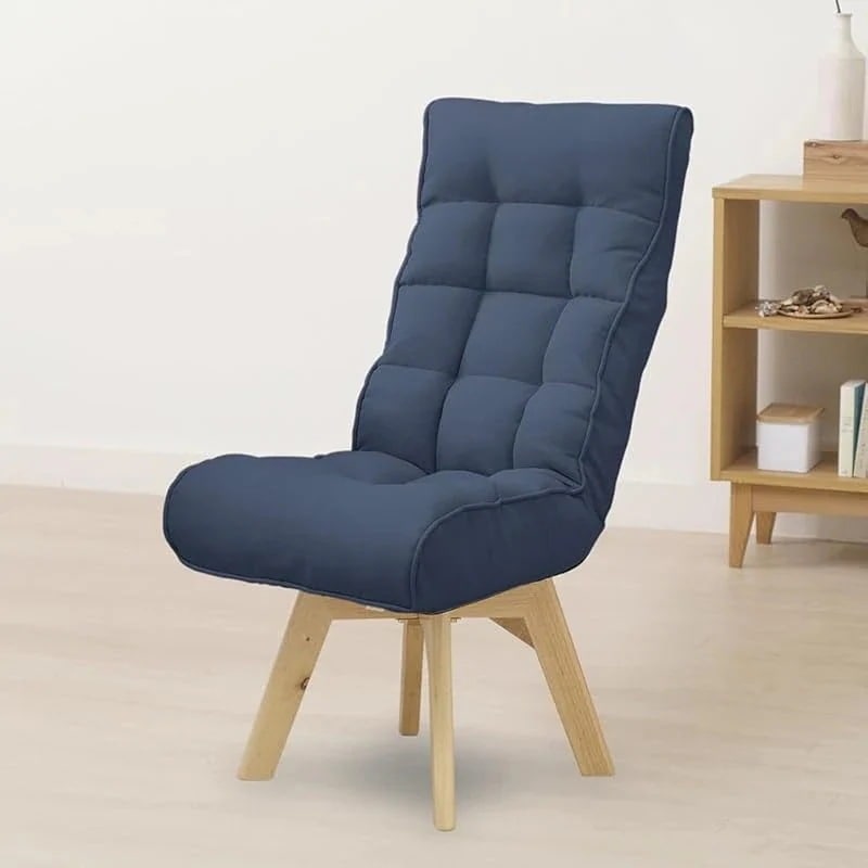 リクライニングチェア ゆったりくつろぐ 6段階 360回転チェア チェア デスクチェア チェア 高座椅子 書斎 ワークチェア FACN-K ブルー