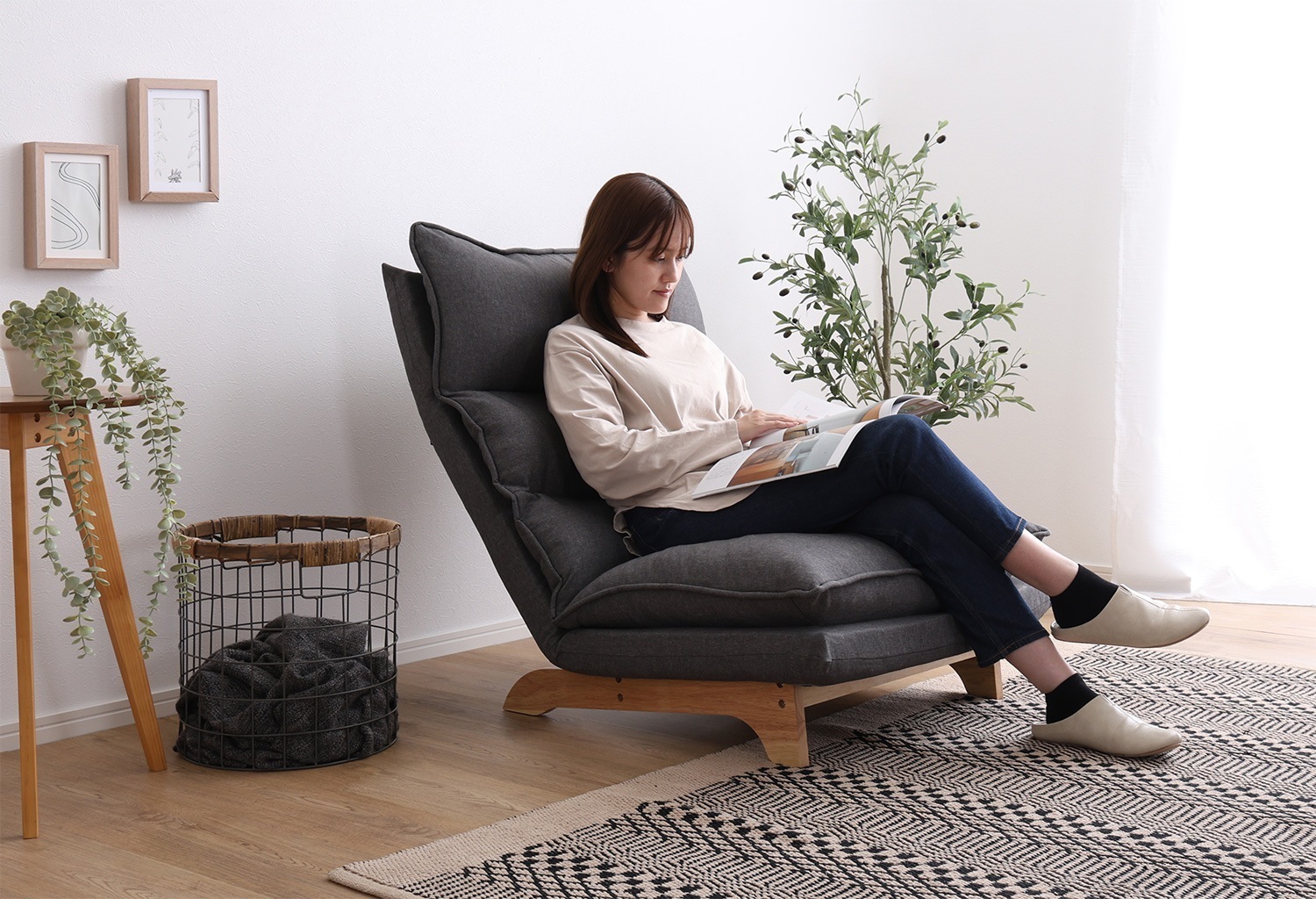 ソファー 1人掛け リクライニング 座椅子 おしゃれ 北欧モダン レトロ ロー 完成品 パーソナルチェア 一人掛け