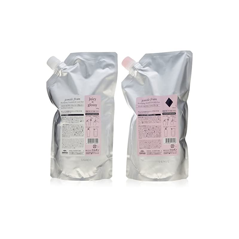 即納ミルボン ジェミールフラン シャンプー ダイヤ D 1000ml + トリートメント ジューシーグロッシー 1000g 詰替用セット