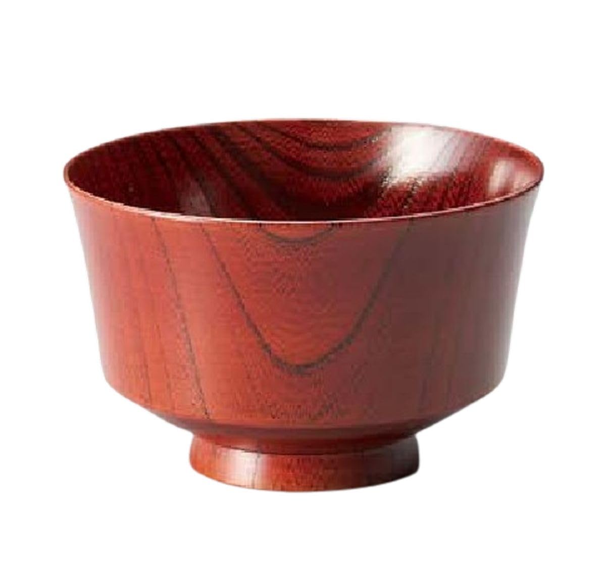 J-kitchens 味噌汁椀 日本製 木製 Keyaki 汁椀 赤 （1客) 11.5cm 漆塗り 手塗り その壱