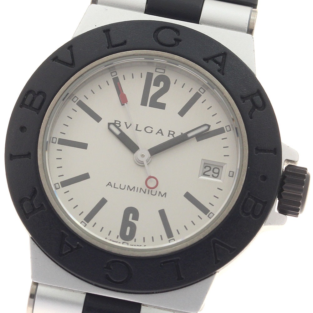 ブルガリ BVLGARI AL29TA アルミニウム デイト クォーツ レディース 箱・保証書付き_954652【中古】