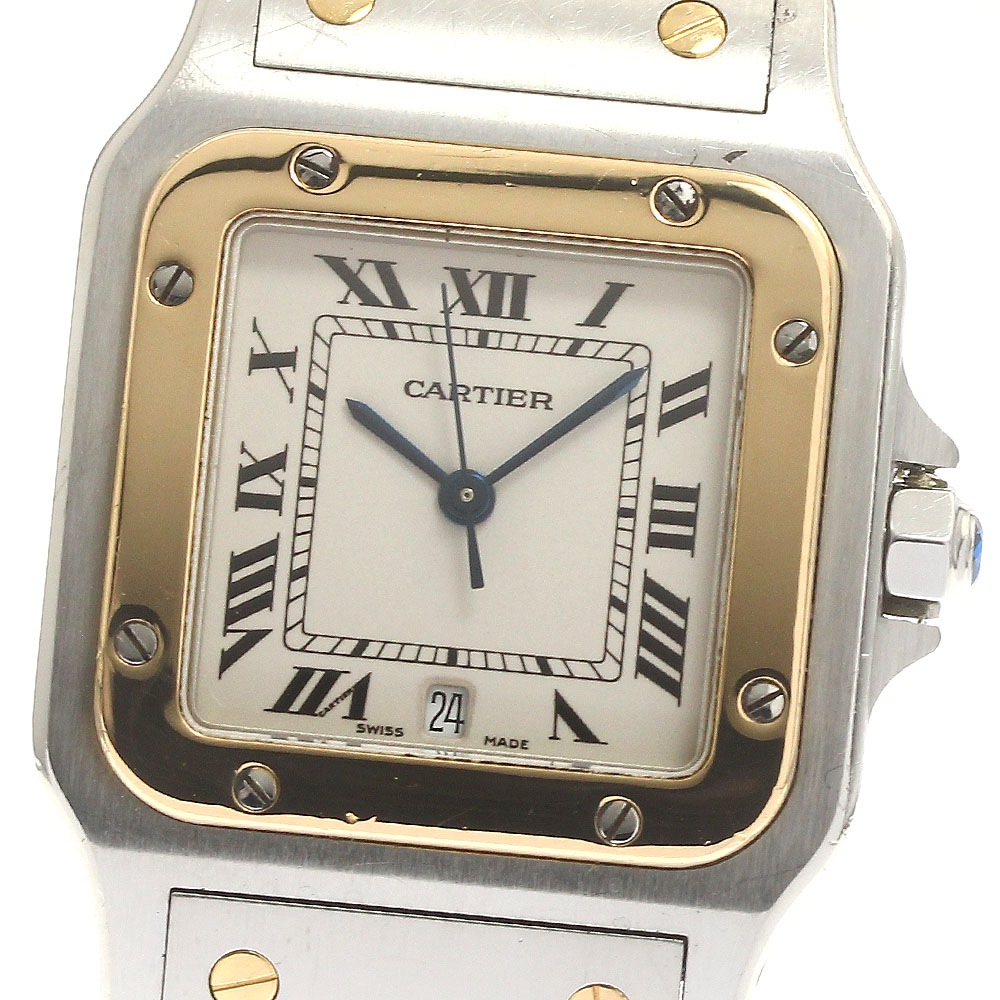 訳あり カルティエ CARTIER W20011C4 サントスガルベLM 観音バックル クォーツ メンズ _883324【中古】