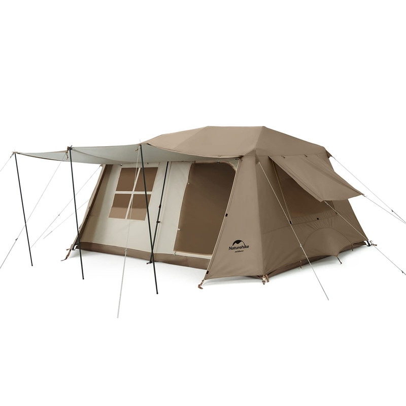 Naturehike ワンタッチテント ネイチャーハイク ロッジ型 テント ツールーム 前室 小屋 3-4人用 自立式 防風防災 ファミリー キャンプ
