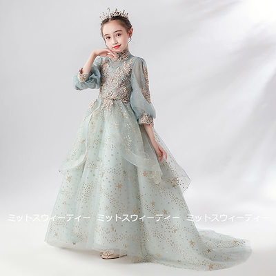 キッズドレス 女の子 子供 ピアノ発表会 セレモニー プロムドレス 演奏会 宮廷風 プレゼント 結婚