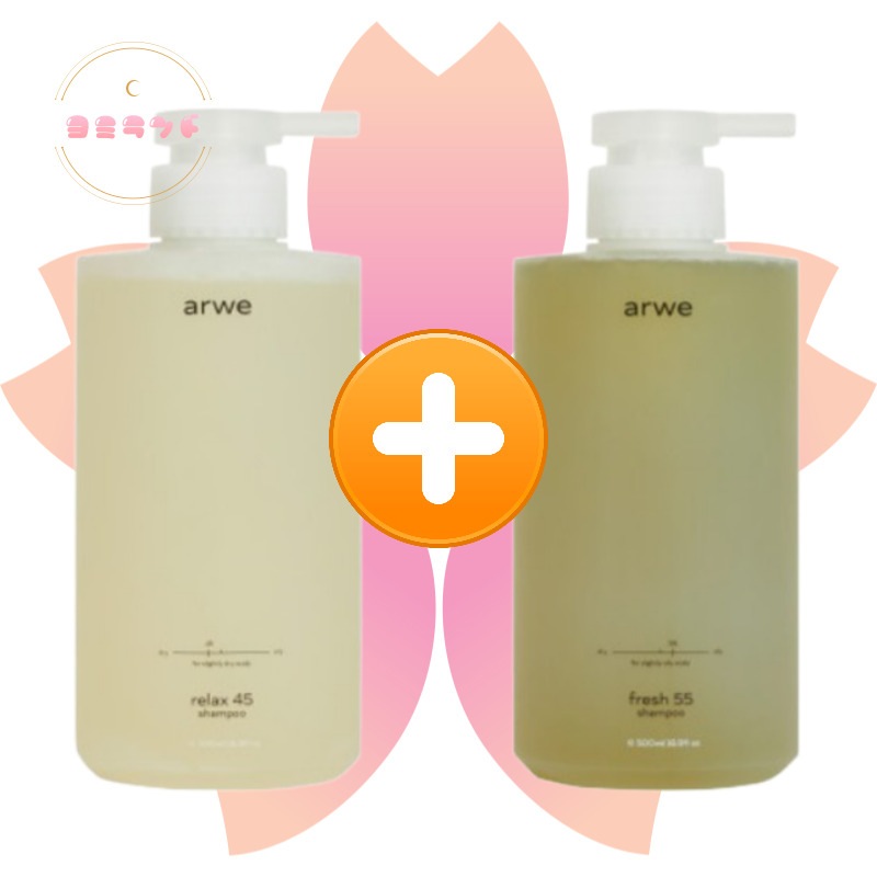 [1+1] リラックス45弱乾性シャンプー, 500ml+フレッシュ55弱脂性シャンプー, 500ml