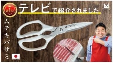ムテキバサミ【相葉マナブ】【ざわつく！金曜日で紹介】 ライトグレー 左右兼用 日本製 Wダブル ギザ刃 食洗器対応 キッチン ハサミ