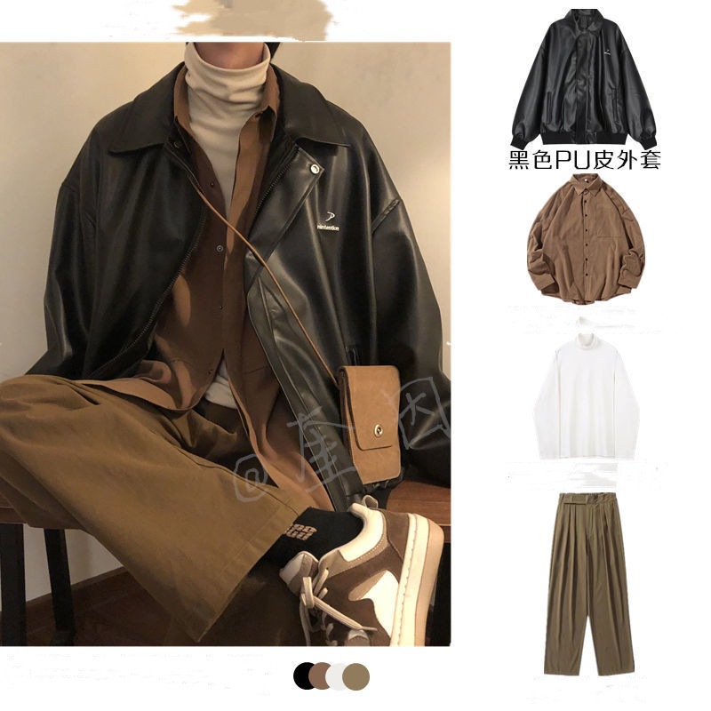 ファッション メンズ 新しい 洋服 韓国 ファッションスーツ パンツスーツ 大人気ジャケット+ズボン+シャツ+長袖トップファッションスーツ