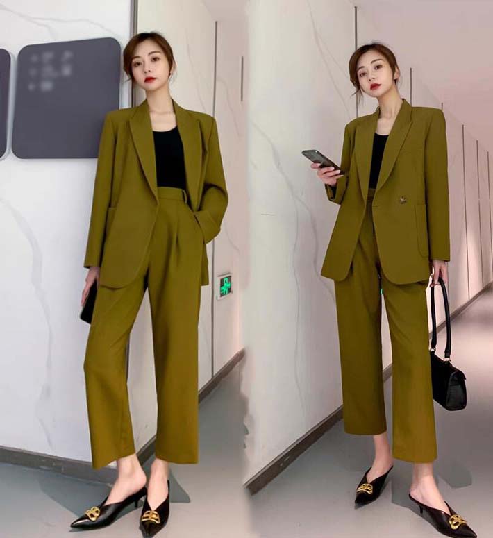 セレモニースーツ 可愛い 2点セット ジャケット+パンツ 上品 ママスーツ セットアップ カジュアルスーツ フォーマルスーツ キャリア 通勤 就活 リクルートスーツ 体型カバー スーツ レディース パ