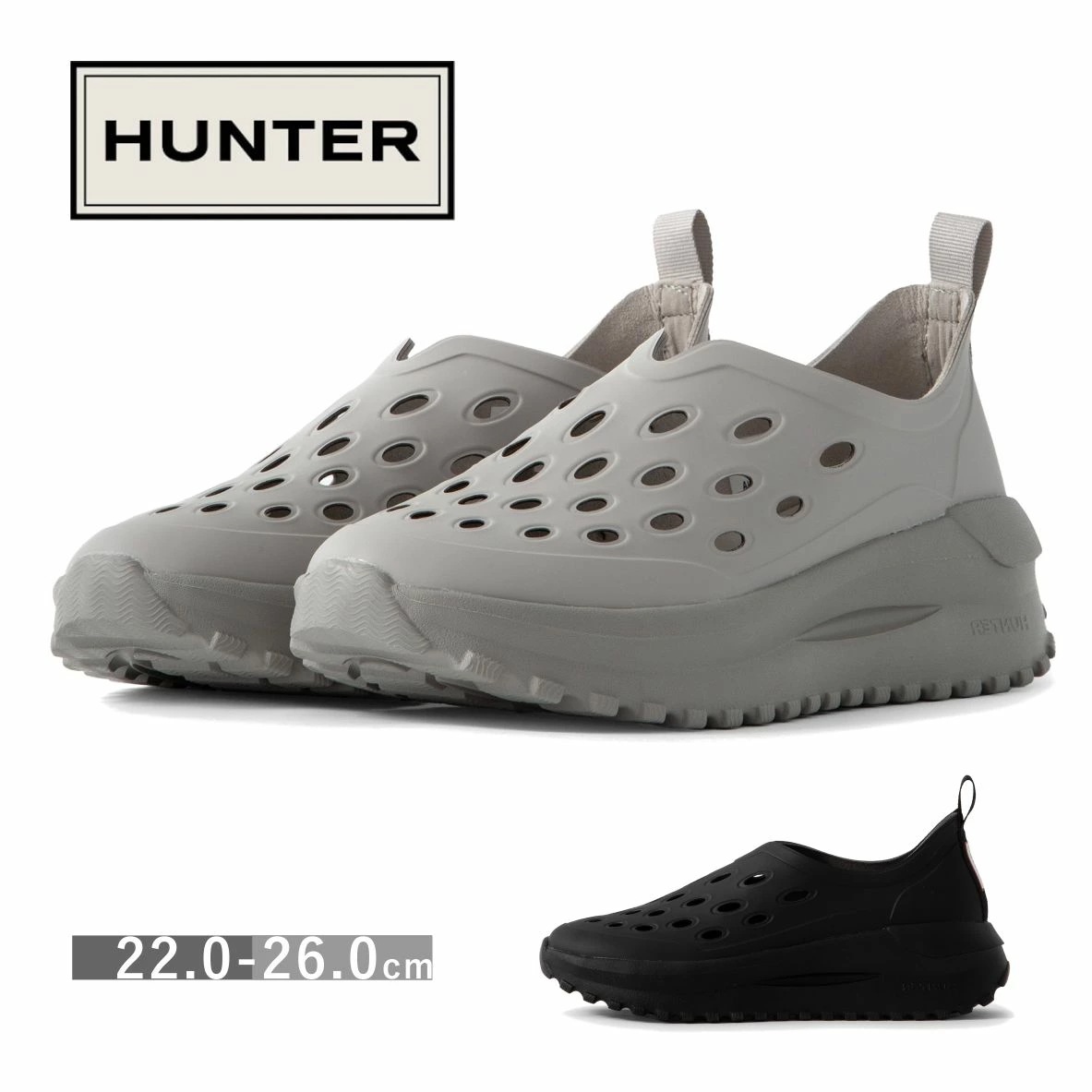HUNTER ハンター レディース シューズ UFK 1001 EVA UNISEX TRAVEL FLOW SHOE ユニセックス トラベル フロー シュー スリッポン サンダル 靴 黒 ブラック