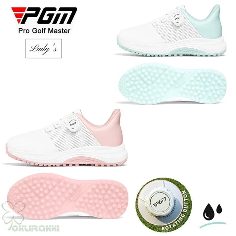 ゴルフ ゴルフシューズ 夏用 快適 通気 ダイヤル式 ソフトスパイク レディース スパイクシューズ スニーカー 靴 女子 防水 人工皮革2506gfshoe13